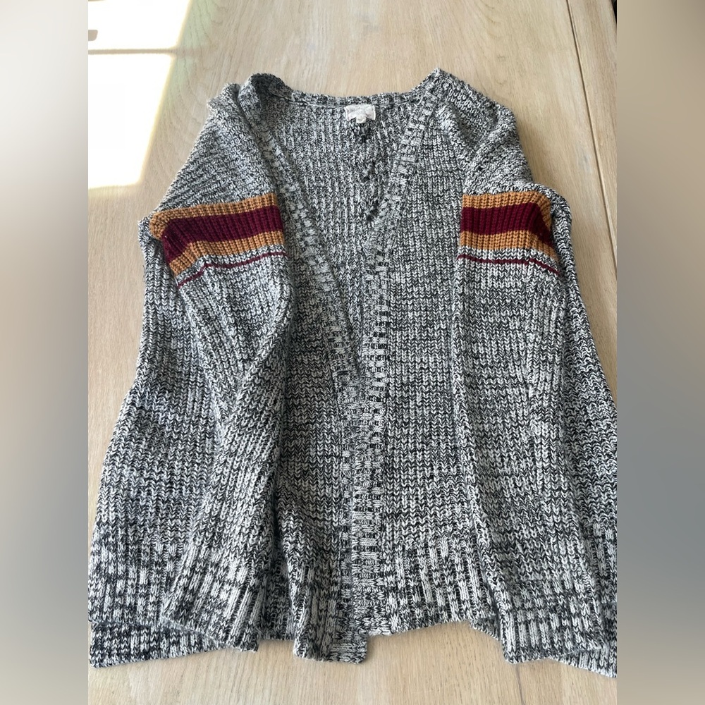 hippie rose Black and White Knit Sweater cardigan